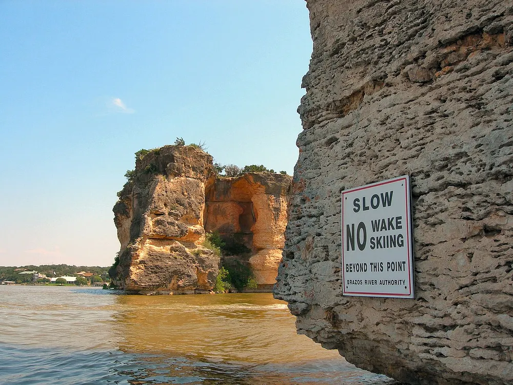 Hell's Gate, the cliff gap on Possum Kingdom Lake in Palo Pinto County, Texas.