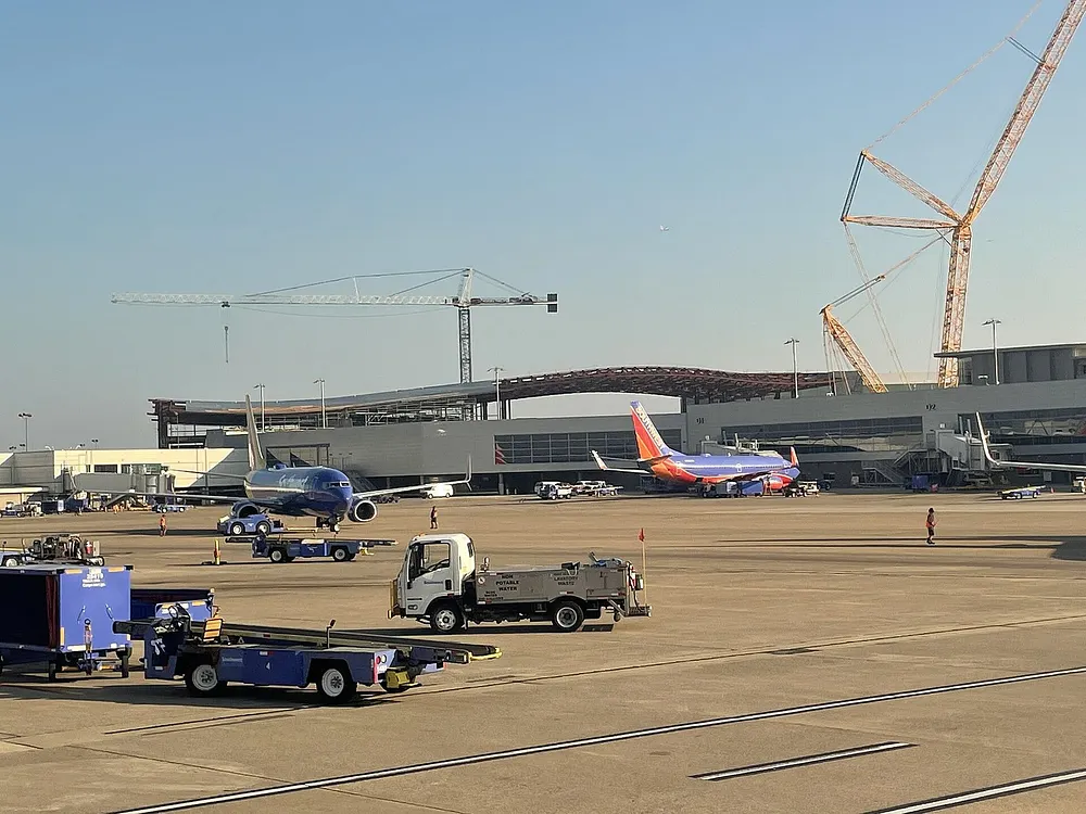 Nashville International Airport under construction in August 2021.