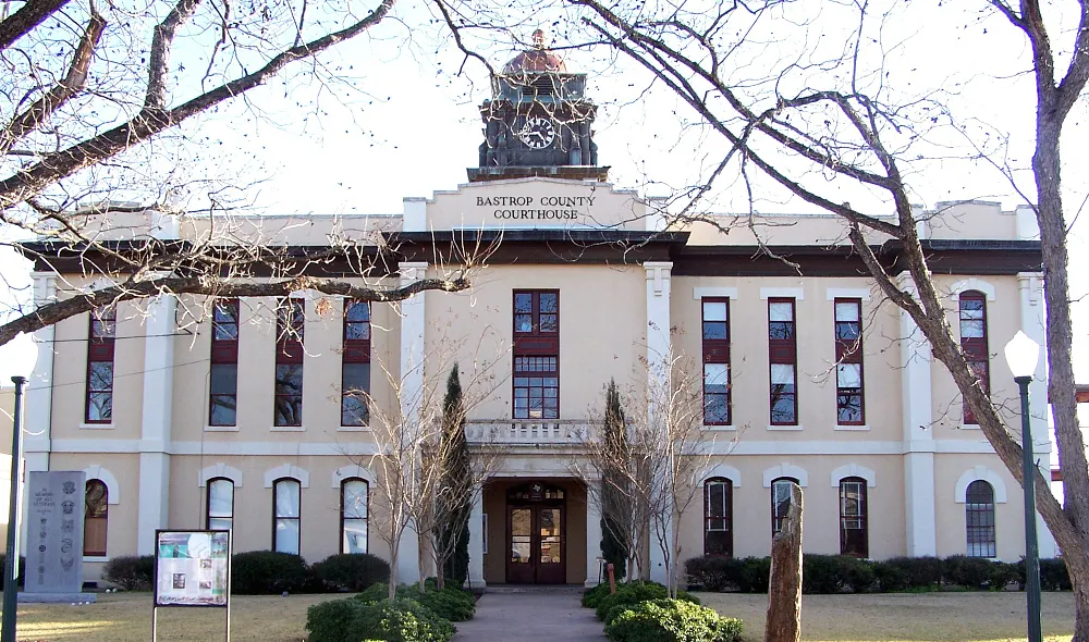 The Bastrop County Courthouse in Bastrop, Texas, 5 February 2006.