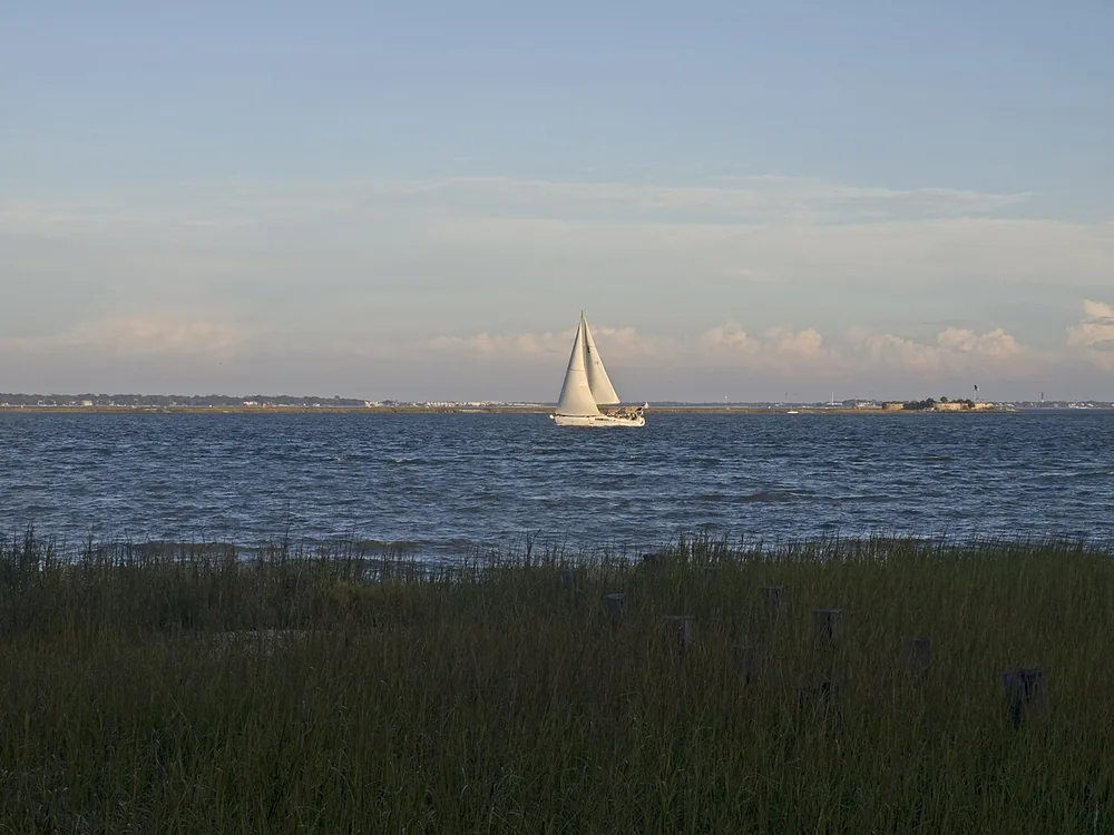 Charleston Harbor seen from E. Elliott Street, Charleston, South Carolina, 4 November 2017.