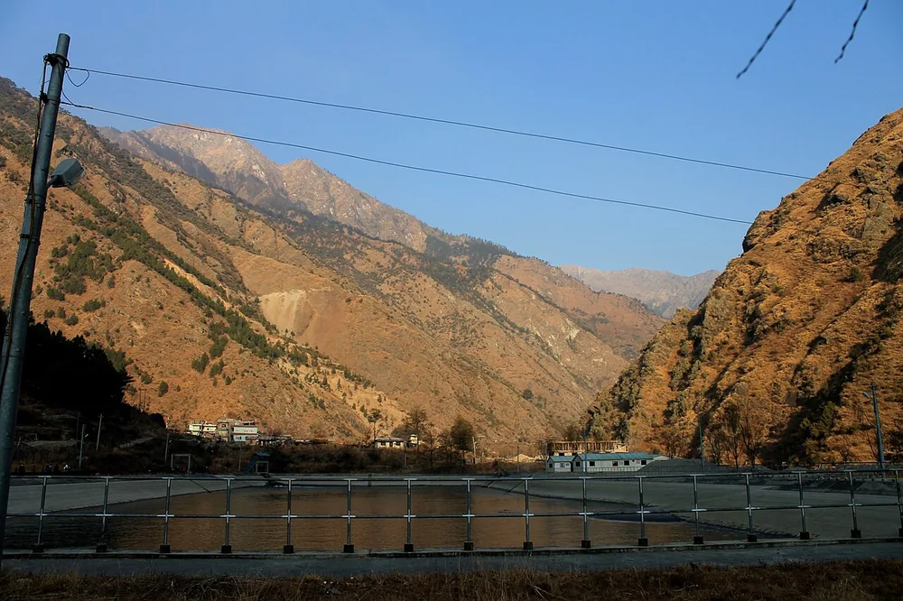 The Chilime Hydropower Dam in Rasuwa District, Nepal, 10 December 2012.