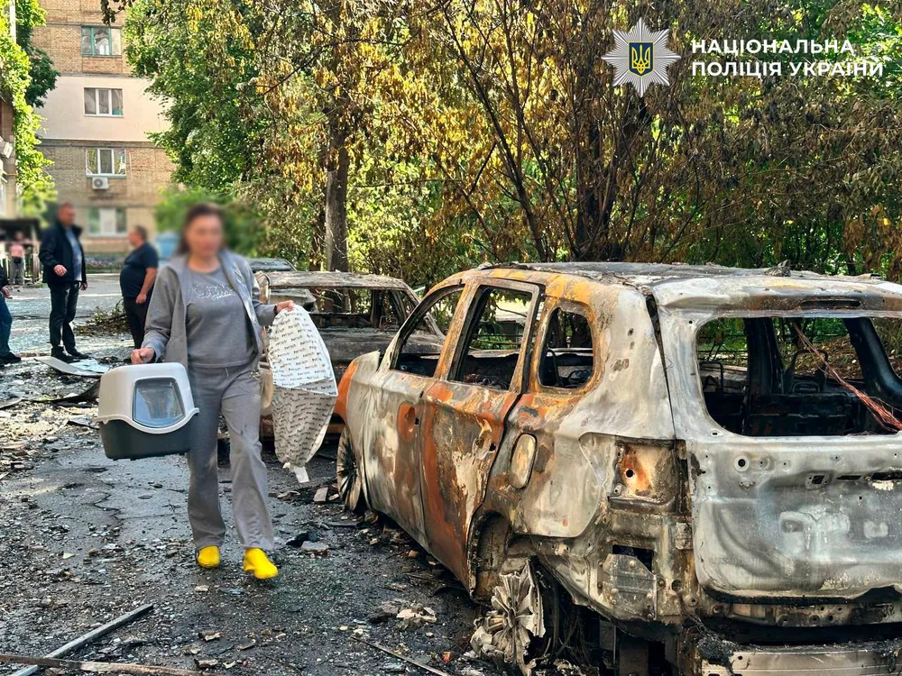 Destruction in Kyiv after a Russian attack, 15 June 2026.