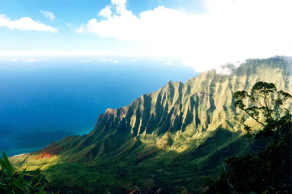 The Na Pali Coast in Na Pali Coast State Park, Kauai, Hawaii, August 1995.