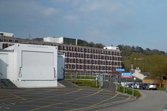 A Vanguard mobile theatre at North Devon District Hospital, England, 2 April 2012.