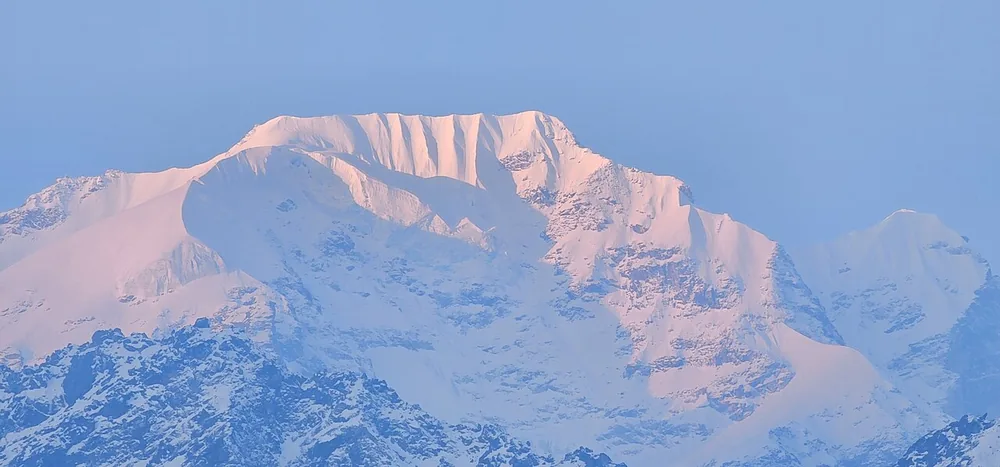 Mountain ranges above the Kyanjin Valley on the Langtang trek, Rasuwa District, Nepal, 8 May 2024.