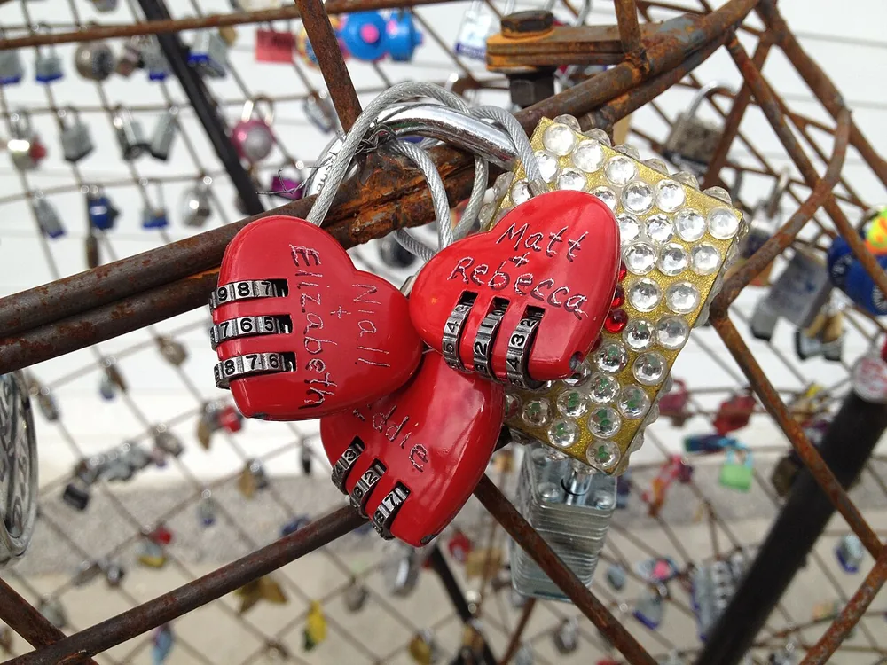 The Big Lock display at the Canfield Fair in Canfield, Ohio, 2 September 2014.
