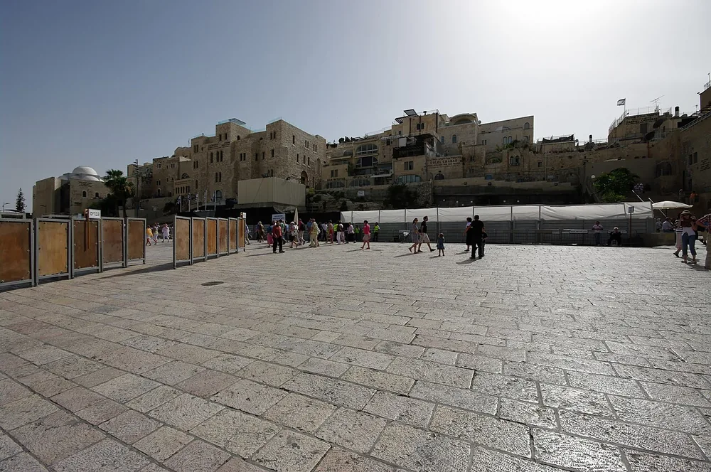 Rooftops and walls in the Old City of East Jerusalem.