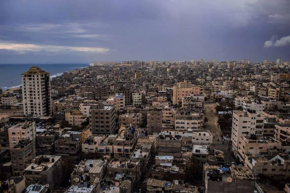 A panoramic view over Khan Yunis in the Gaza Strip.