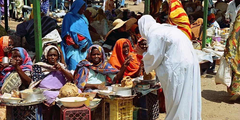 A market scene in Khartoum, Sudan.