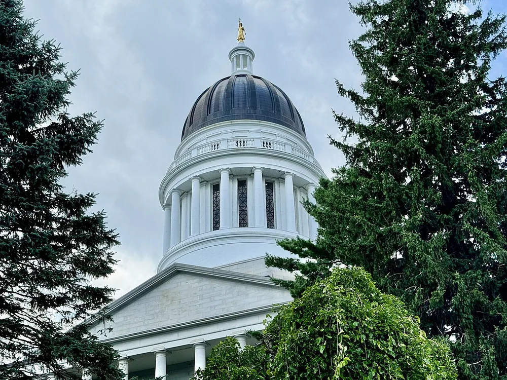 The dome of the Maine State House in Augusta, Maine.