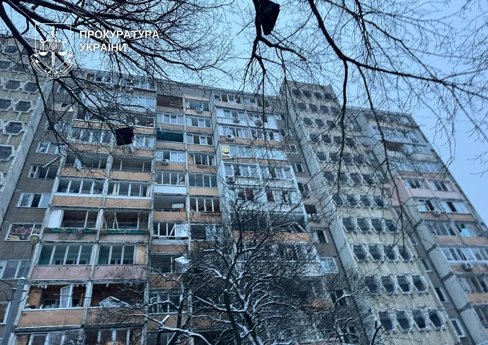 Destruction in Kyiv after a Russian attack on 5 February 2026.