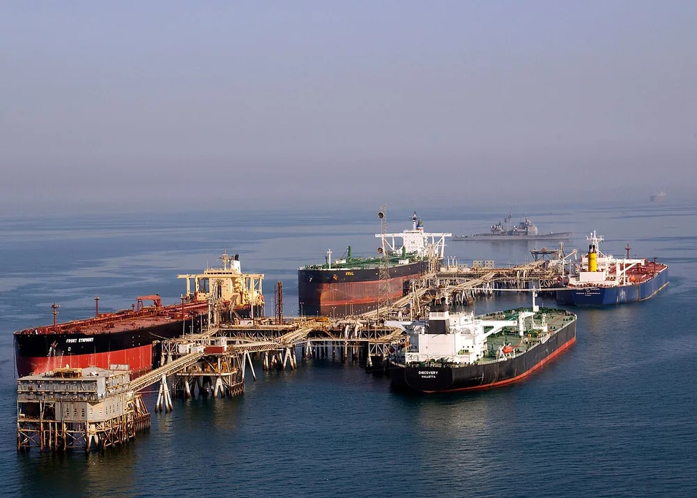 Oil tankers at Iraq’s Al Basra Oil Terminal in the northern Arabian Gulf.