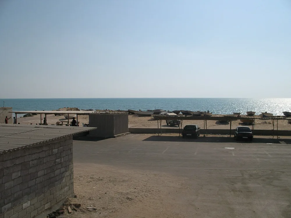 The coast near Bandar Abbas on Iran’s Strait of Hormuz shoreline.
