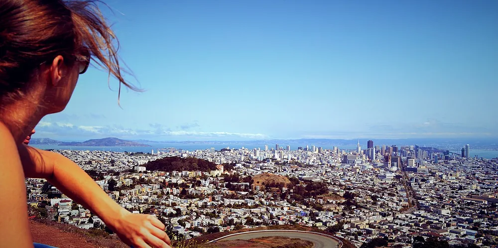 The San Francisco skyline seen from Twin Peaks.