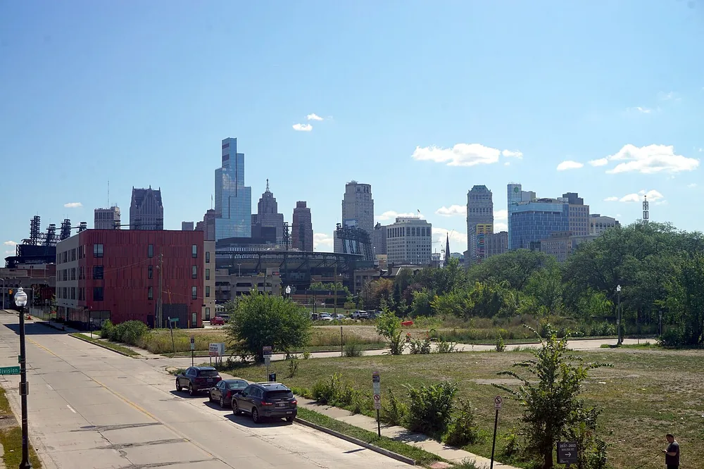 The Detroit, Michigan, skyline in August 2025.