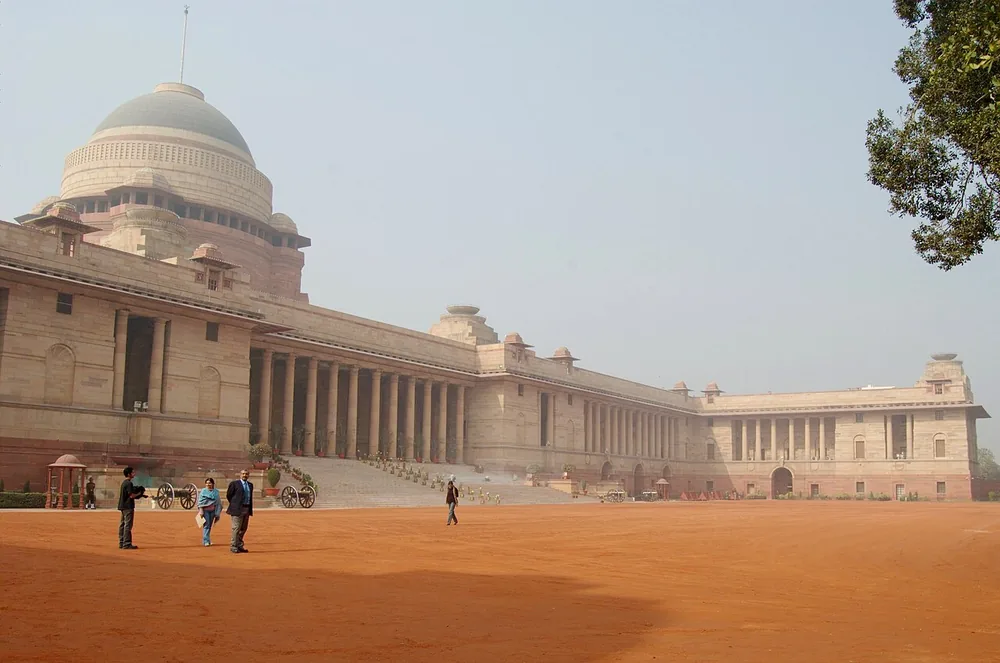 Rashtrapati Bhavan, the presidential residence, in New Delhi, India.