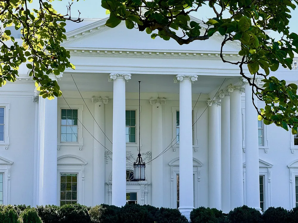The north portico of the White House in Washington, D.C., 10 October 2023.