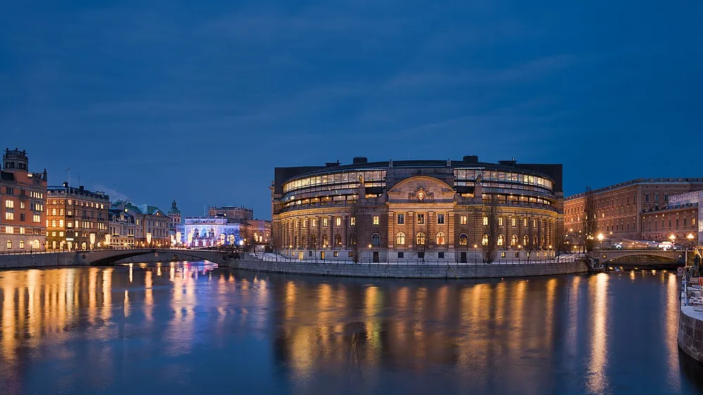 Riksdag building and Royal Swedish Opera, Stockholm, 2016.