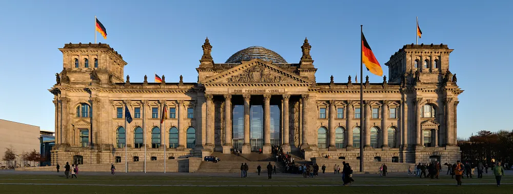 Reichstag building, Berlin, before sunset, 2010.
