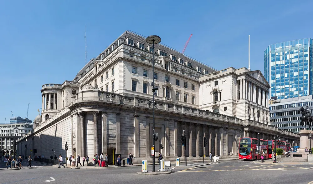 The Bank of England building in the City of London. Photo: Diliff, CC BY-SA.