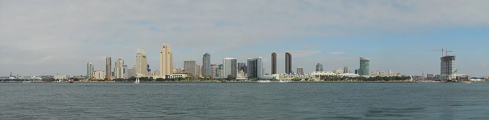 The downtown San Diego skyline, seen from Coronado. Photo: JDrewes / Wikimedia Commons, CC BY-SA 3.0.