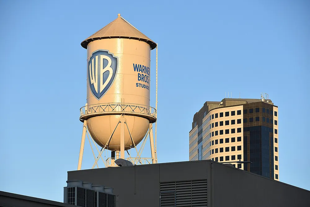 The Warner Bros. water tower at the studio lot in Burbank. Photo: Chris Yarzab / Wikimedia Commons, CC BY 2.0.