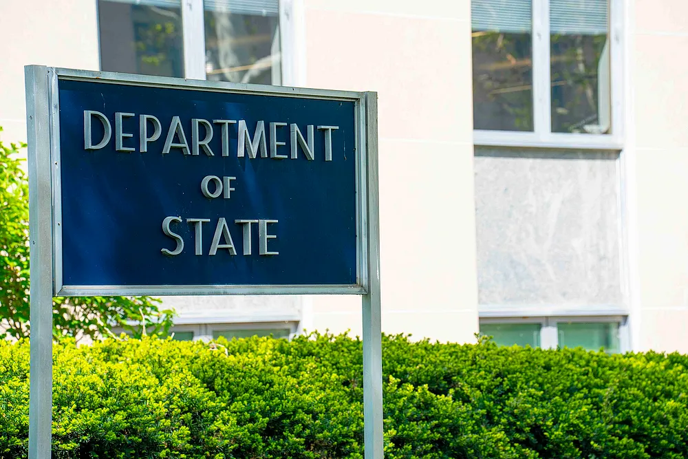 The Department of State sign outside the Harry S. Truman Building in Washington. Photo: U.S. Department of State / Wikimedia Commons, public domain.