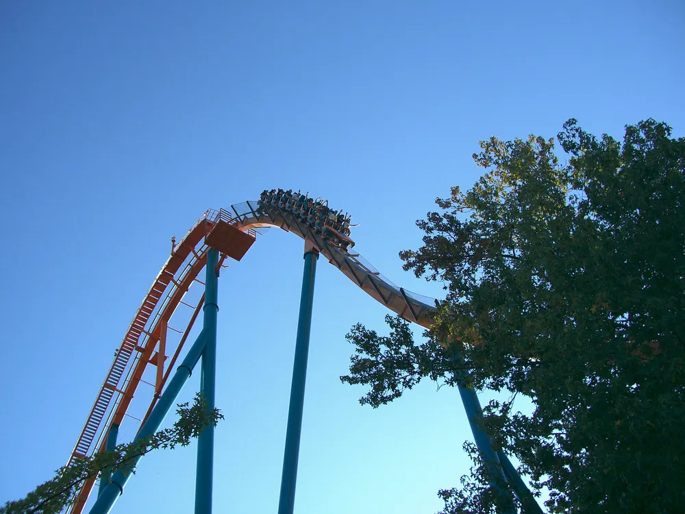 The Goliath roller coaster at Six Flags Over Georgia. Photo: Coasterman1234 / Wikimedia Commons, CC BY-SA 3.0.