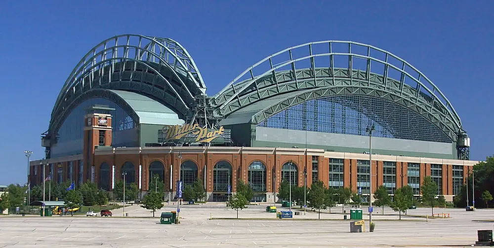 American Family Field in Milwaukee, still in its Miller Park years. Photo: Greg Hume / Wikimedia Commons, CC BY-SA 3.0.