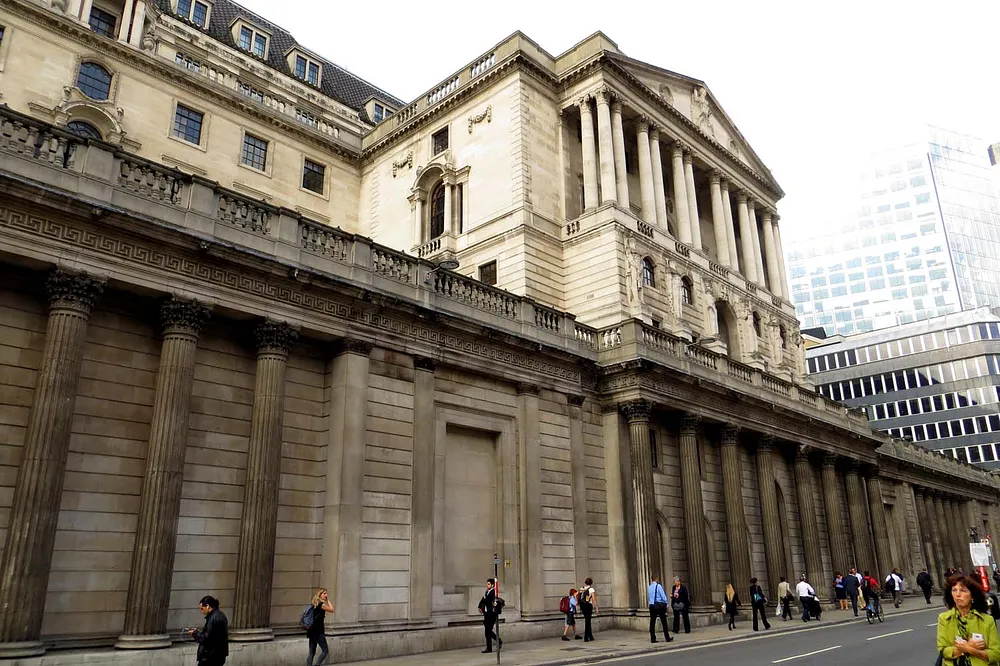 The Bank of England on Threadneedle Street in London. Photo: Steve Daniels / Wikimedia Commons, CC BY-SA 2.0.
