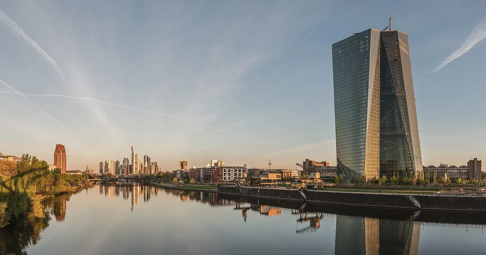 The European Central Bank and the Frankfurt skyline. Photo: DXR / Wikimedia Commons, CC BY-SA 4.0.