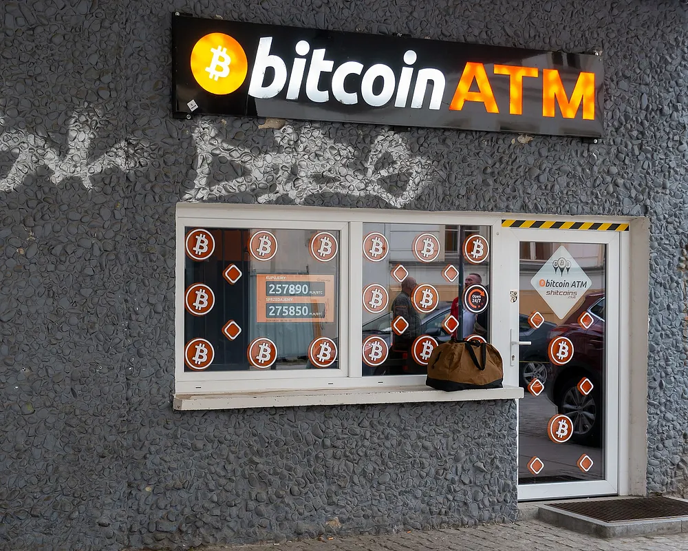 A physical bitcoin sign in Wroclaw. Photo: Matti Blume / Wikimedia Commons, CC BY-SA 4.0.
