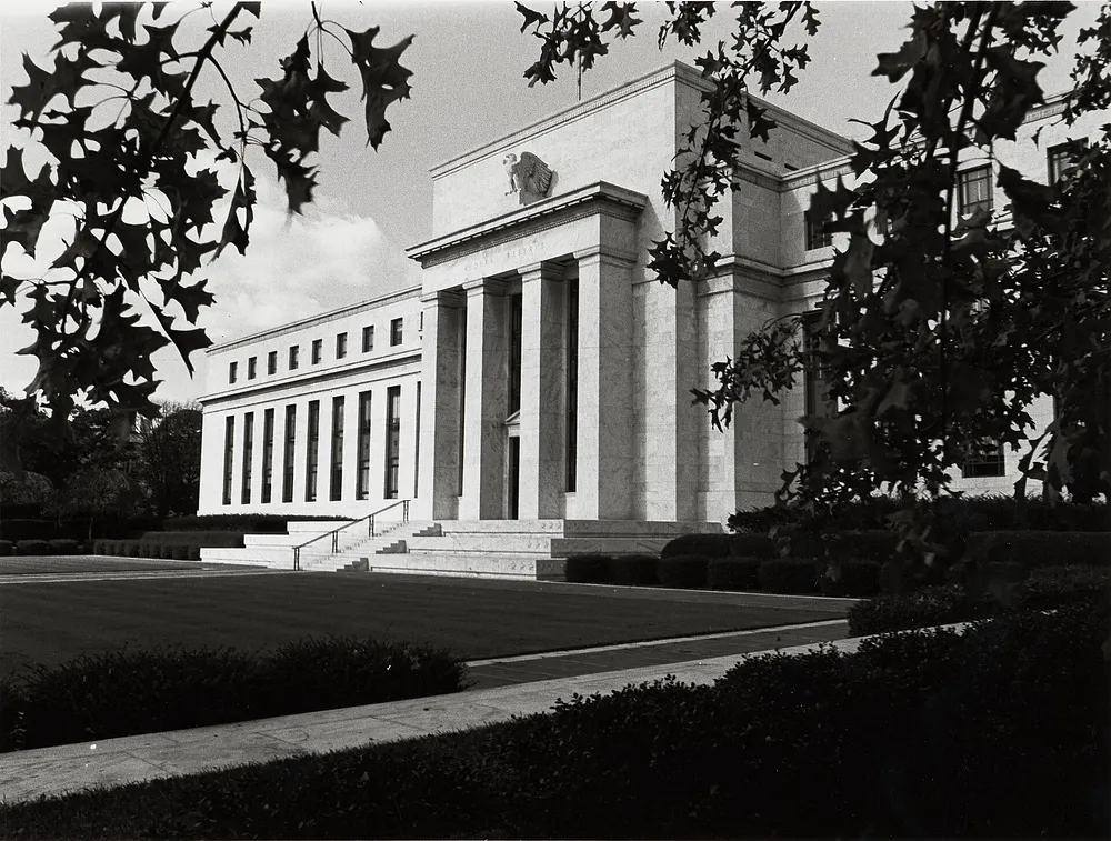 The Federal Reserve's Eccles Building in Washington, in a 1937 photograph. Photo: U.S. Federal Reserve / Wikimedia Commons, public domain.