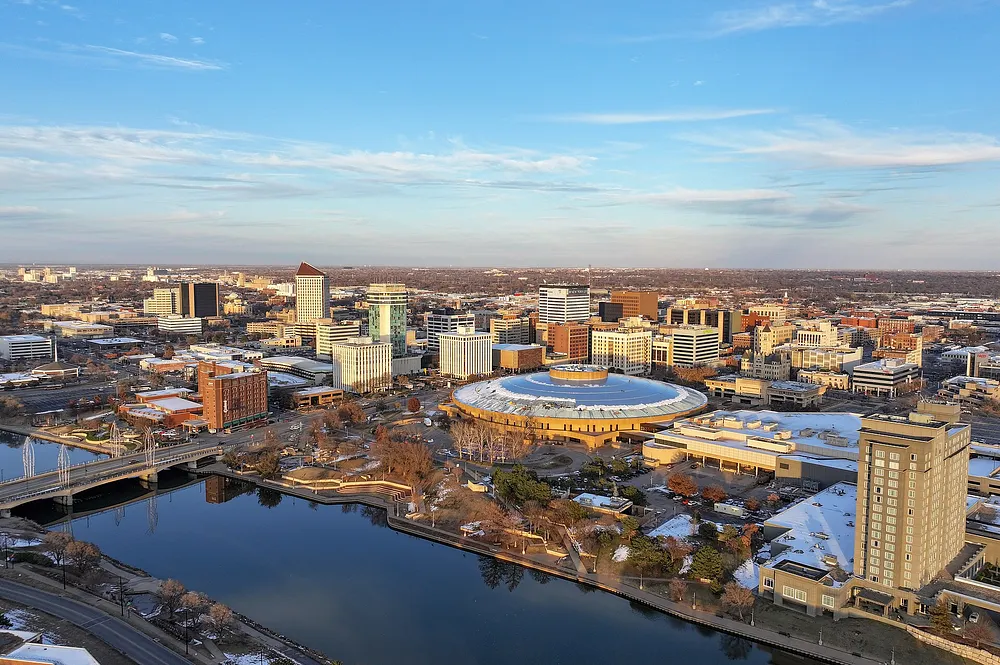 Downtown Wichita, Kansas, from the air. Photo: Quintin Soloviev / Wikimedia Commons, CC BY 4.0.